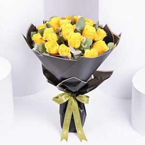 sunshine 20 yellow roses bouquet